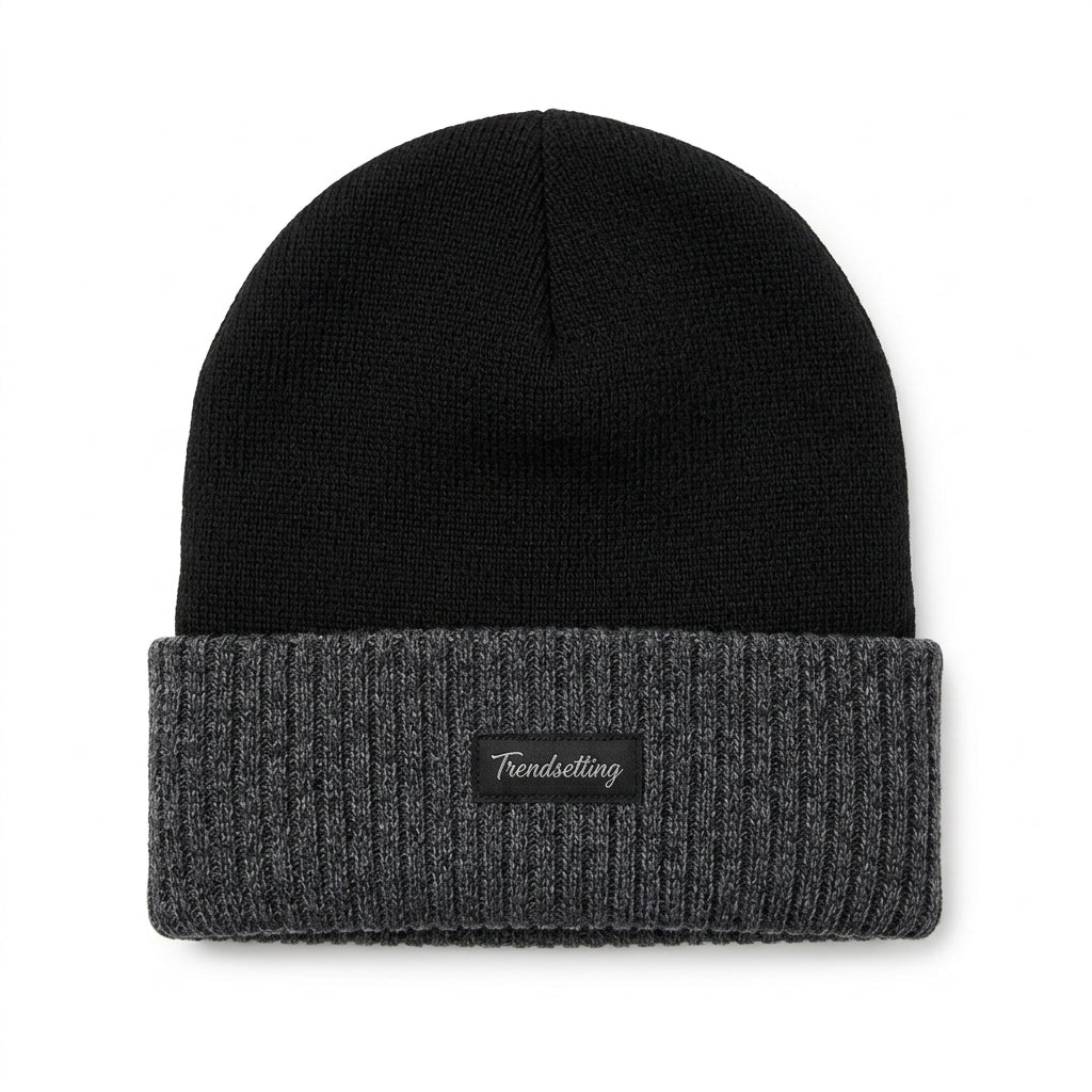 Mens Black Grey Thermal Hat