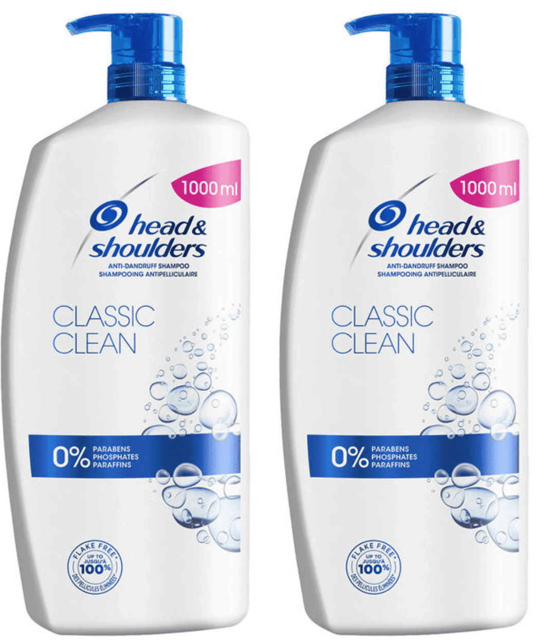 Head & Shoulders Classic Anti-Dandruff Shampoo 2 × 1L Jumbo Pack