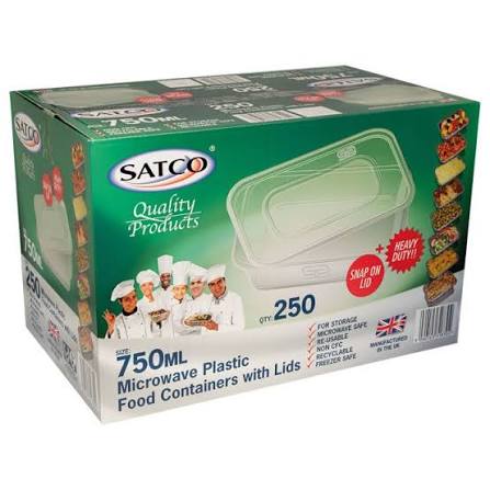 Plastic Containers 750ml 5pk