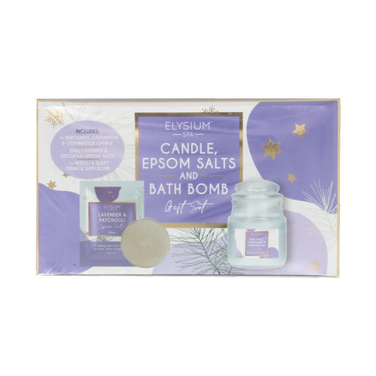 Elysium Spa Scented Candle Epsom Salts & Bath Bomb
