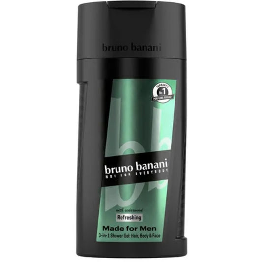 Bruno banani Made for Men 3-in-1 Shower Gel for Men with Refreshing Aquatic Fragrance, 250 ml