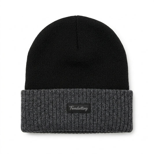 Mens Black Grey Thermal Hat