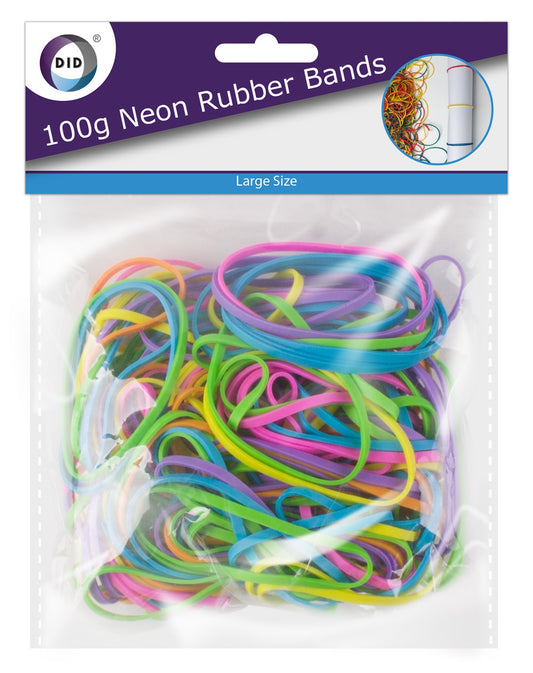100g neon rubber bands
