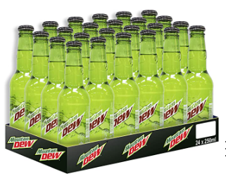 Mountain Dew Carbonated Soft Drink 250ml x Pack of 24