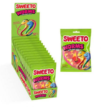 Sweeto Worms With Fruit Juice 80 gr