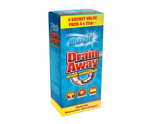 Duzzit Drain Away Drain Unblocker 4 pack 2X 40G Sachets